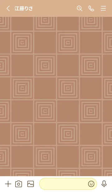 [LINE着せ替え] 和音 市松模様と音符 丁子茶の画像2