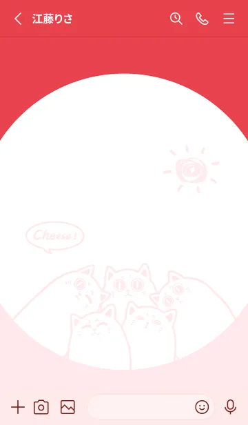 [LINE着せ替え] Meow...Cheese！ J-Strawberry Cake Rollの画像2