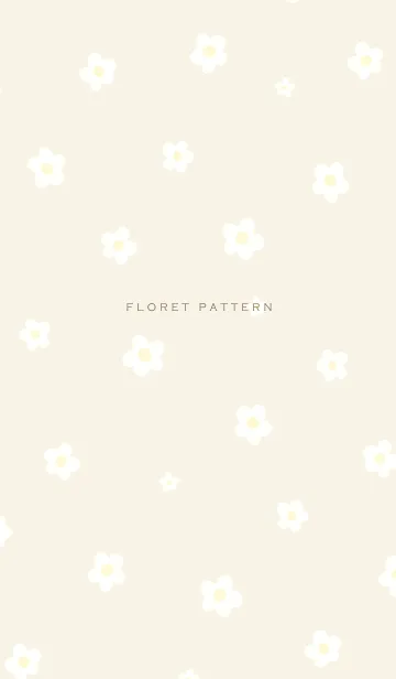 [LINE着せ替え] シンプル 小花柄 C2 - ベージュの画像1