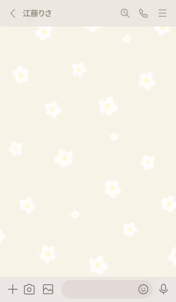 [LINE着せ替え] シンプル 小花柄 C2 - ベージュの画像2