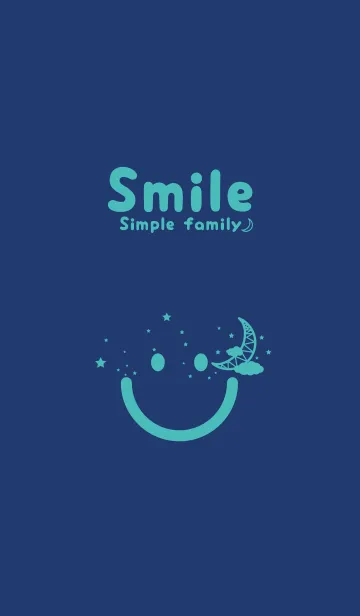 [LINE着せ替え] スマイル＆三日月 紺色の画像1