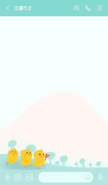 [LINE着せ替え] Little Yellow Chicken J-Ice Greenの画像2