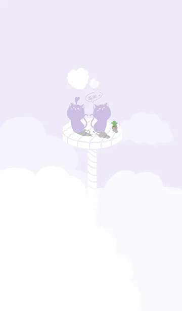 [LINE着せ替え] Cat on Platform J-Lilac Purpleの画像1