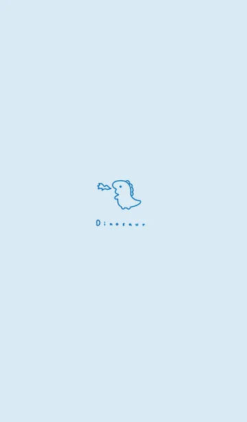 [LINE着せ替え] ゆるい恐竜 /水色の画像1