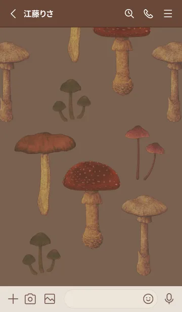 [LINE着せ替え] POISONOUS MUSHROOMS / セピアの画像2