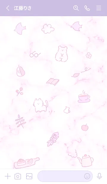 [LINE着せ替え] シンプルアイコン2♥ピンクパープル11_1の画像2