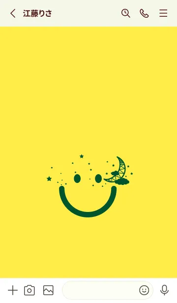 [LINE着せ替え] スマイル＆三日月 菜の花色の画像2