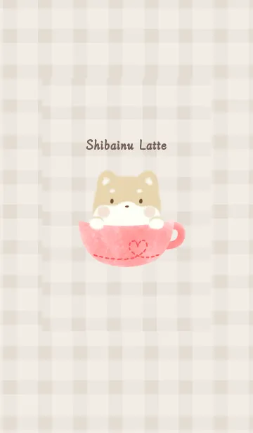 [LINE着せ替え] しばいぬラテ -レッド- チェックの画像1