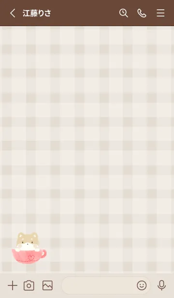 [LINE着せ替え] しばいぬラテ -レッド- チェックの画像2