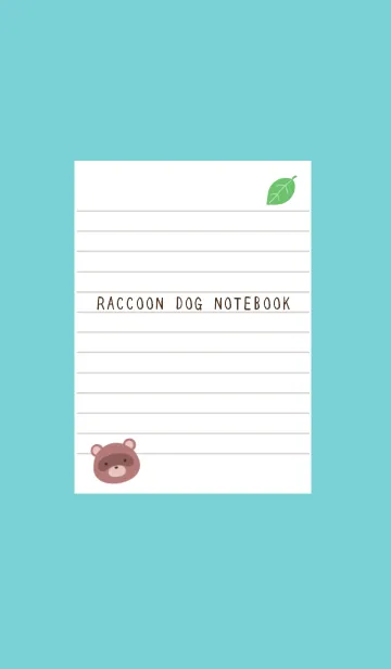 [LINE着せ替え] 縁起たぬきのノート/ミントグリーンの画像1