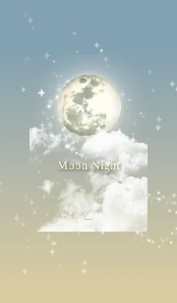 [LINE着せ替え] くすみ青 : 幸運の月夜の画像1