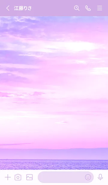 [LINE着せ替え] 幻想的な紫の空と海 Purple sky and seaの画像2