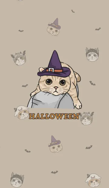 [LINE着せ替え] meow's halloween / dark tan .jpの画像1