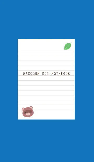 [LINE着せ替え] 縁起たぬきのノート/ブルー/ホワイトの画像1