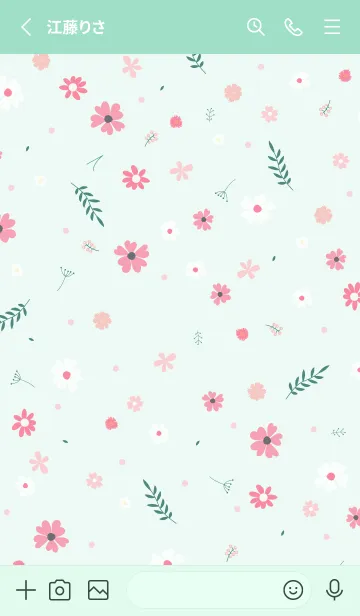 [LINE着せ替え] MANY FLOWERS GREEN 3の画像2