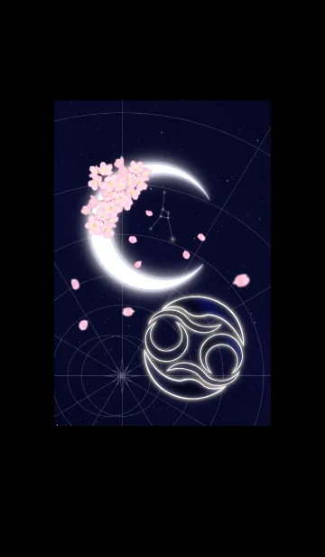 [LINE着せ替え] Cancer moon and cherry blossoms JPNの画像1