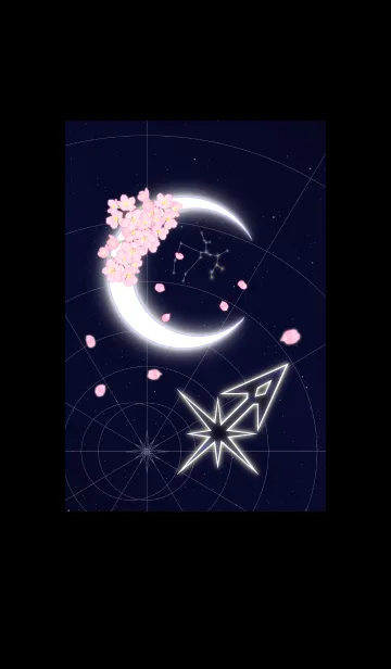 [LINE着せ替え] 射手座 三日月と桜の画像1