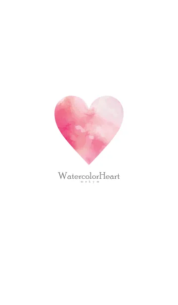 [LINE着せ替え] Watercolor Heart-RED 19の画像1