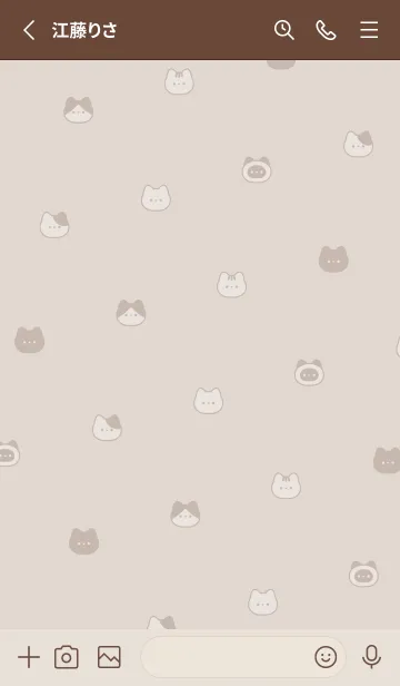 [LINE着せ替え] ゆるいねこ。ベージュ。の画像2