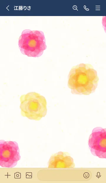 [LINE着せ替え] 水彩 花 暖色系14の画像2