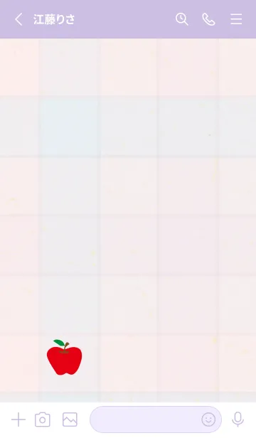 [LINE着せ替え] チェック柄 りんご16の画像2