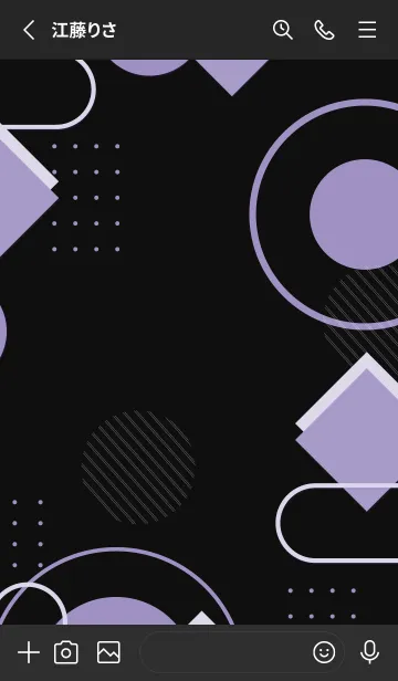 [LINE着せ替え] Geometric BLACK PURPLEの画像2