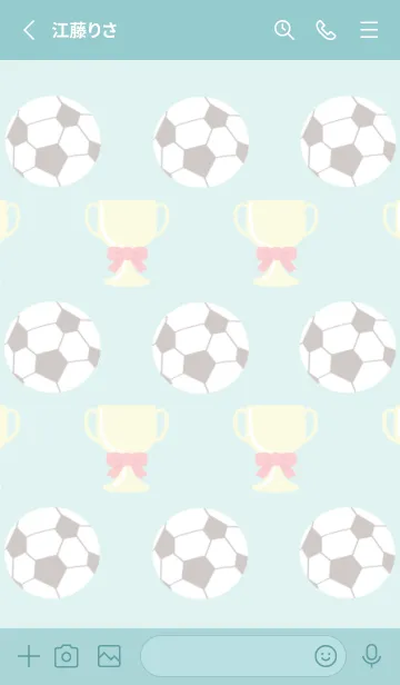 [LINE着せ替え] サッカーの着せかえ ミントグリーンの画像2