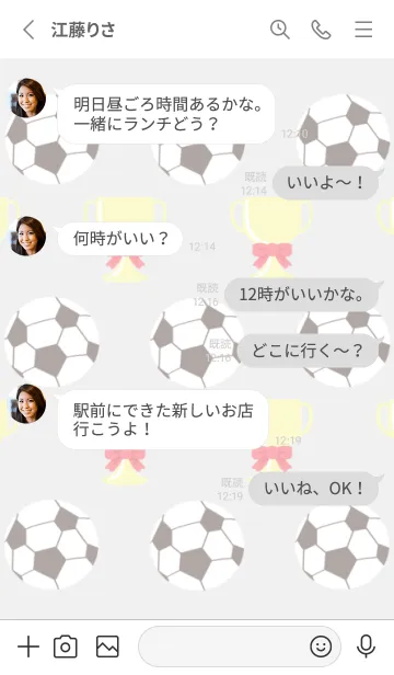 [LINE着せ替え] サッカーの着せかえ グレイの画像3
