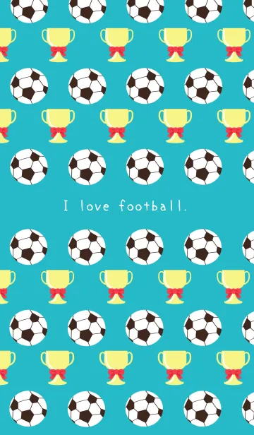 [LINE着せ替え] サッカーの着せかえ ターコイズブルーの画像1