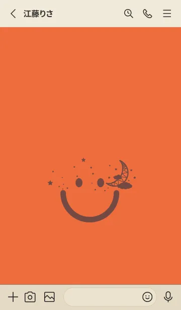 [LINE着せ替え] スマイル＆三日月 柿色の画像2