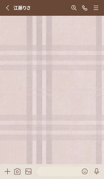 [LINE着せ替え] チェック柄 St 02 - ピンクベージュ 01の画像2
