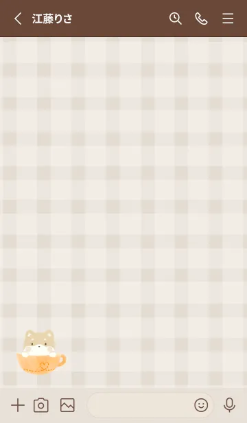 [LINE着せ替え] しばいぬラテ -オレンジ- チェックの画像2