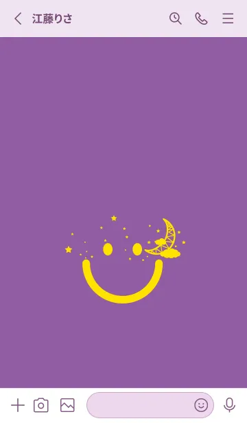 [LINE着せ替え] スマイル＆三日月 モーブの画像2