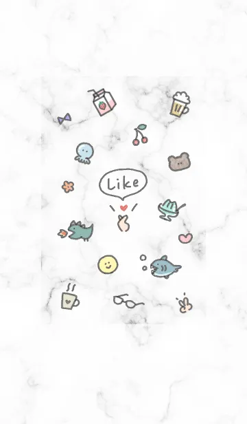 [LINE着せ替え] シンプルアイコン4♥ホワイト01_1の画像1