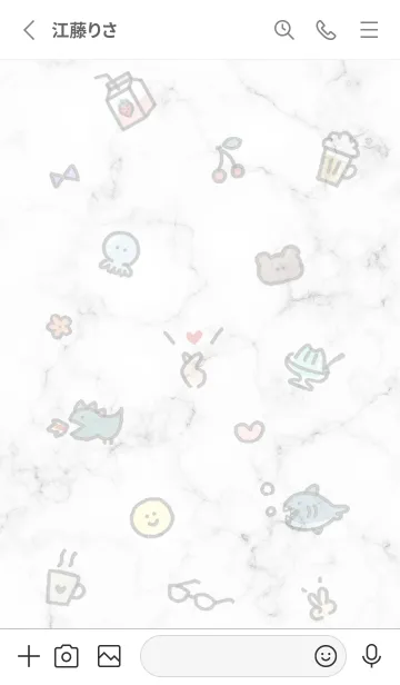 [LINE着せ替え] シンプルアイコン4♥ホワイト01_1の画像2