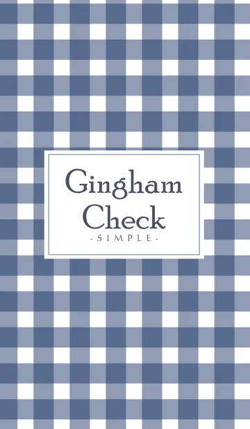 [LINE着せ替え] Gingham Check Navy-SIMPLE 19の画像1