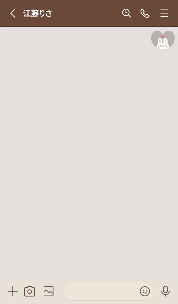 [LINE着せ替え] うさぎ3チューリップ[グレージュ]の画像2