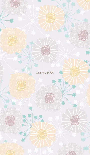 [LINE着せ替え] 北欧風 ベージュ お花28の画像1