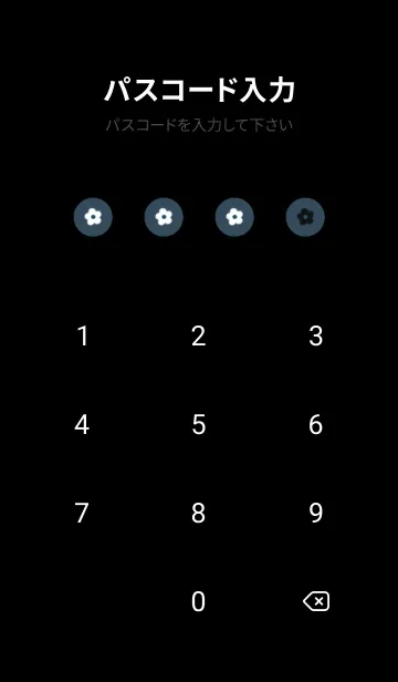 [LINE着せ替え] もこもこフラワー -ネイビー- 02の画像4