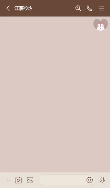 [LINE着せ替え] うさぎ3チューリップ[ブラウン]の画像2