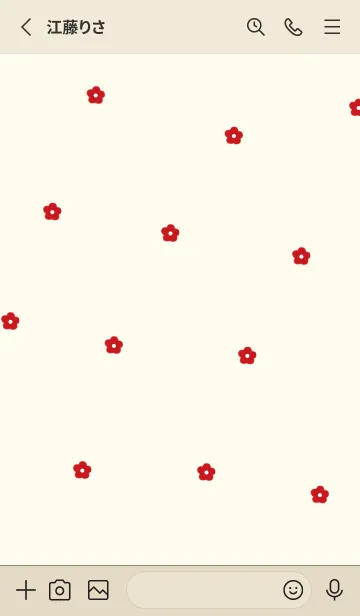 [LINE着せ替え] flower pattern #red beigeの画像2