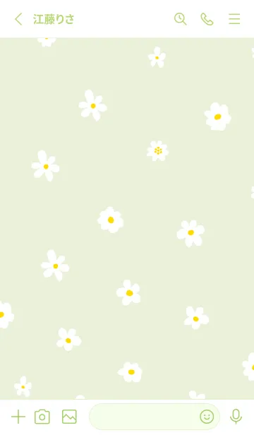 [LINE着せ替え] かわいい白い小花柄25の画像2