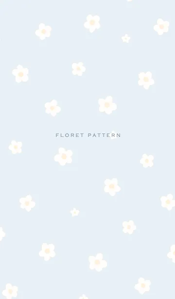 [LINE着せ替え] シンプル 小花柄 C2 - ブルー 02の画像1