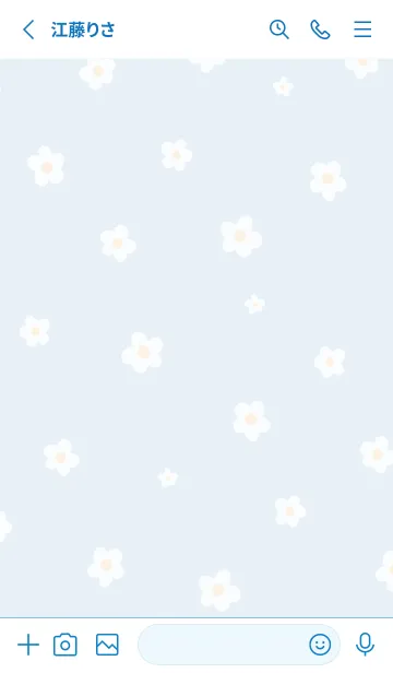 [LINE着せ替え] シンプル 小花柄 C2 - ブルー 02の画像2