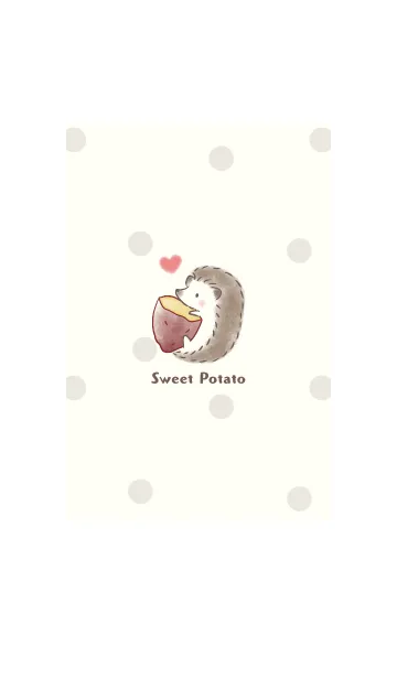 ハリネズミと焼き芋 -ベージュ- ドットの着せ替えメイン画像