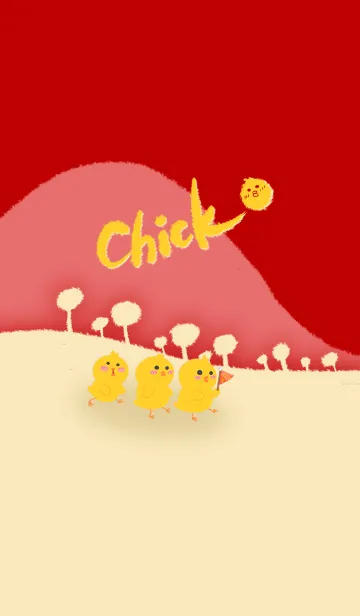 [LINE着せ替え] Little Yellow Chicken J-Red Beigeの画像1