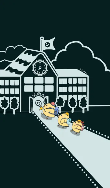 [LINE着せ替え] Duckling School Fun J-Deep Indigoの画像1