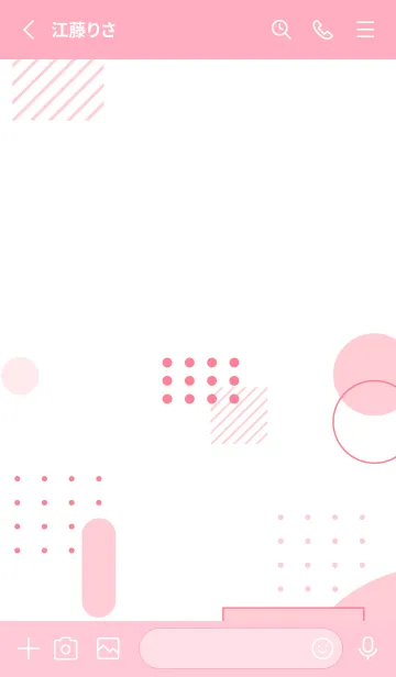 [LINE着せ替え] Geometric CAMARON PINK WHITEの画像2