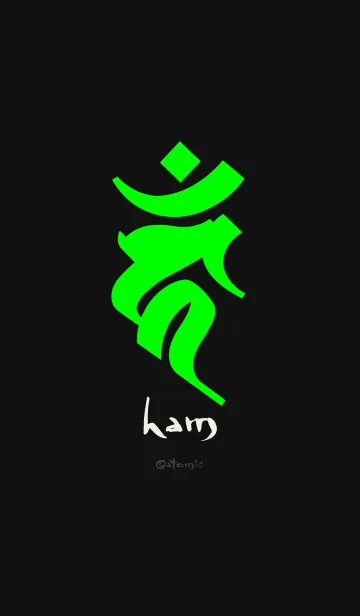 [LINE着せ替え] 干支梵字［カーン］酉［黒緑］0812 修正版の画像1