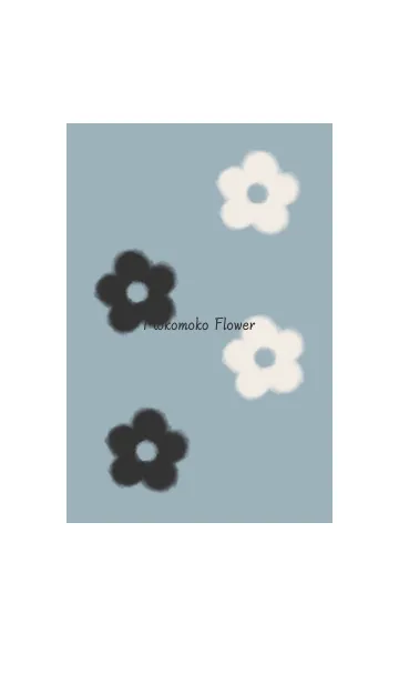 [LINE着せ替え] もこもこフラワー -ブルー- 02の画像1